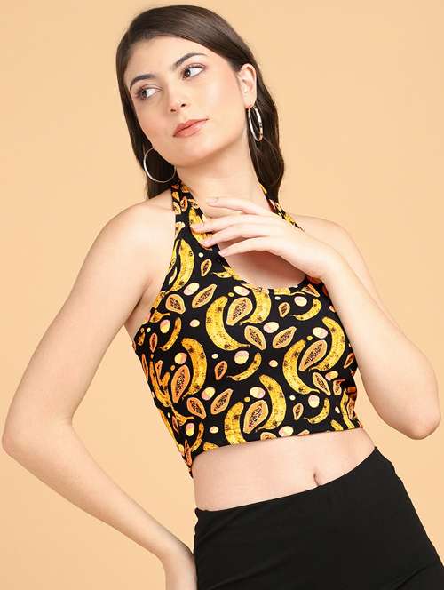 women printed sleeveless crop top - 21525169 - Very Small Image - 1