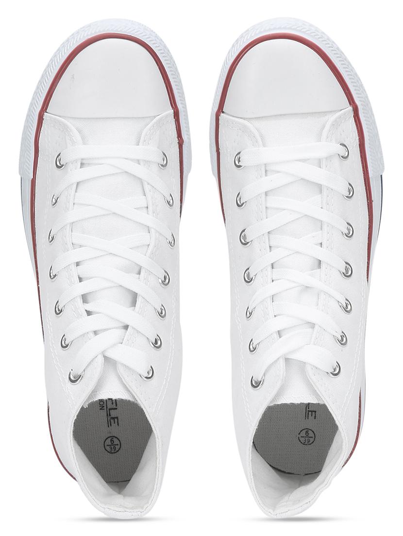 women white lace-up ankle length sneaker - 21526648 - Standard Image - 5