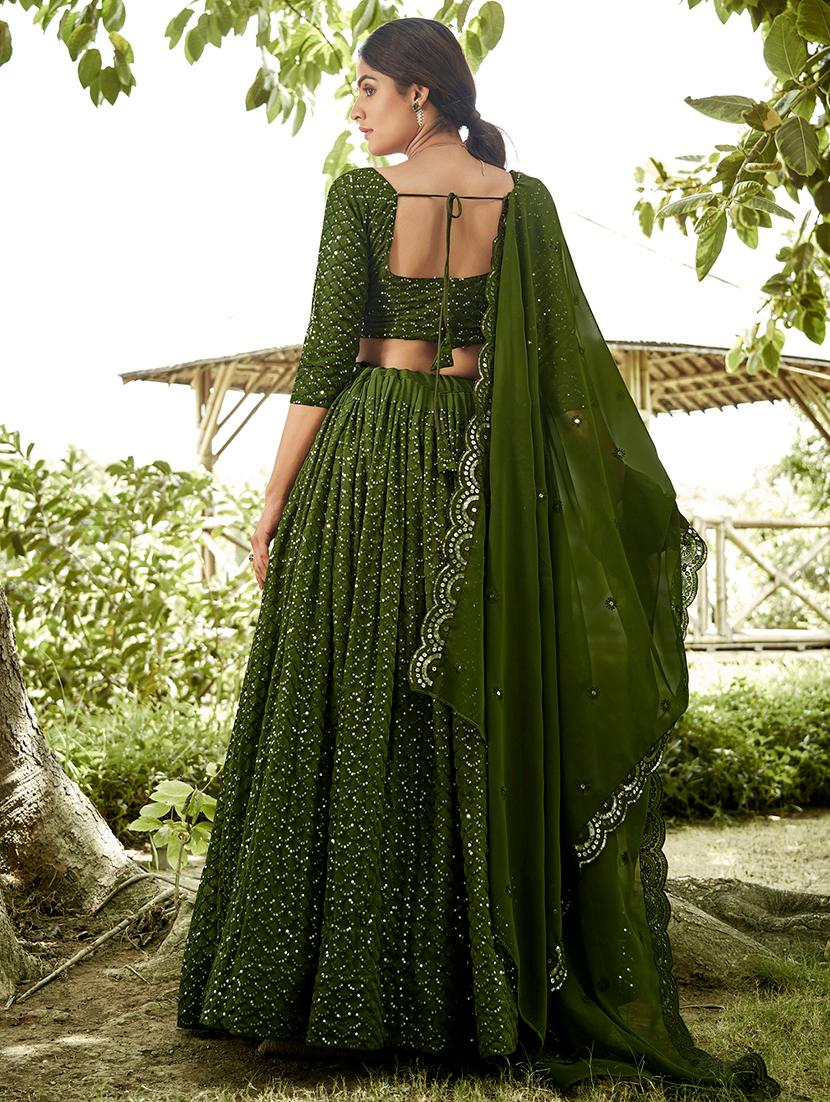 women green flared lehenga - 21527996 - Standard Image - 2