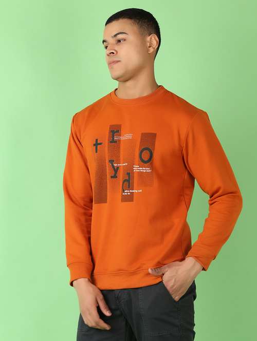 men long sleeves front print sweatshirt - 21528120 - Very Small Image - 1