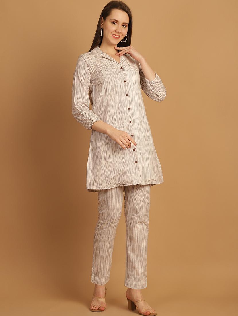 women beige self-designed co-ord set - 21531124 - Zoom Image - 2
