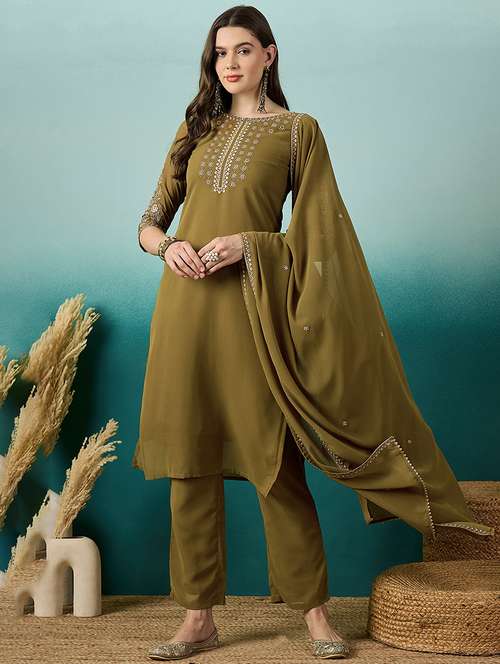 women kurta pant set with dupatta - 21531319 - Very Small Image - 1