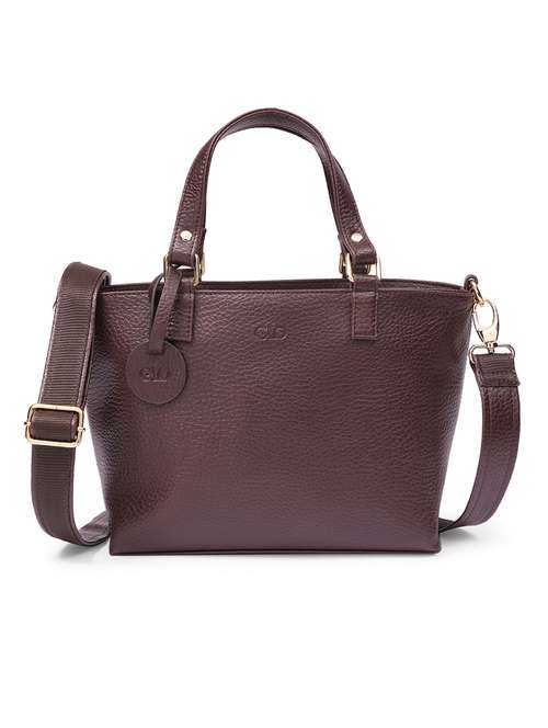 brown leatherette (pu) regular tote bag - 21531786 - Very Small Image - 1