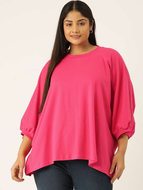 women round neck solid regular top - 21532970 - Very Small Image - 1