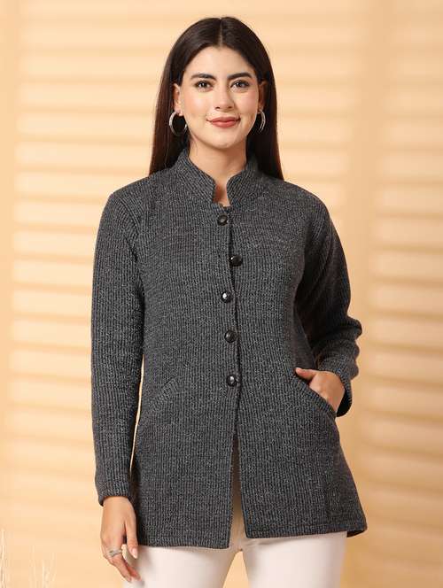 women self desined long sleeve cardigan - 21534484 - Very Small Image - 1