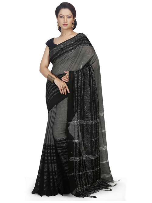 women black handloom saree - 21537475 - Very Small Image - 1