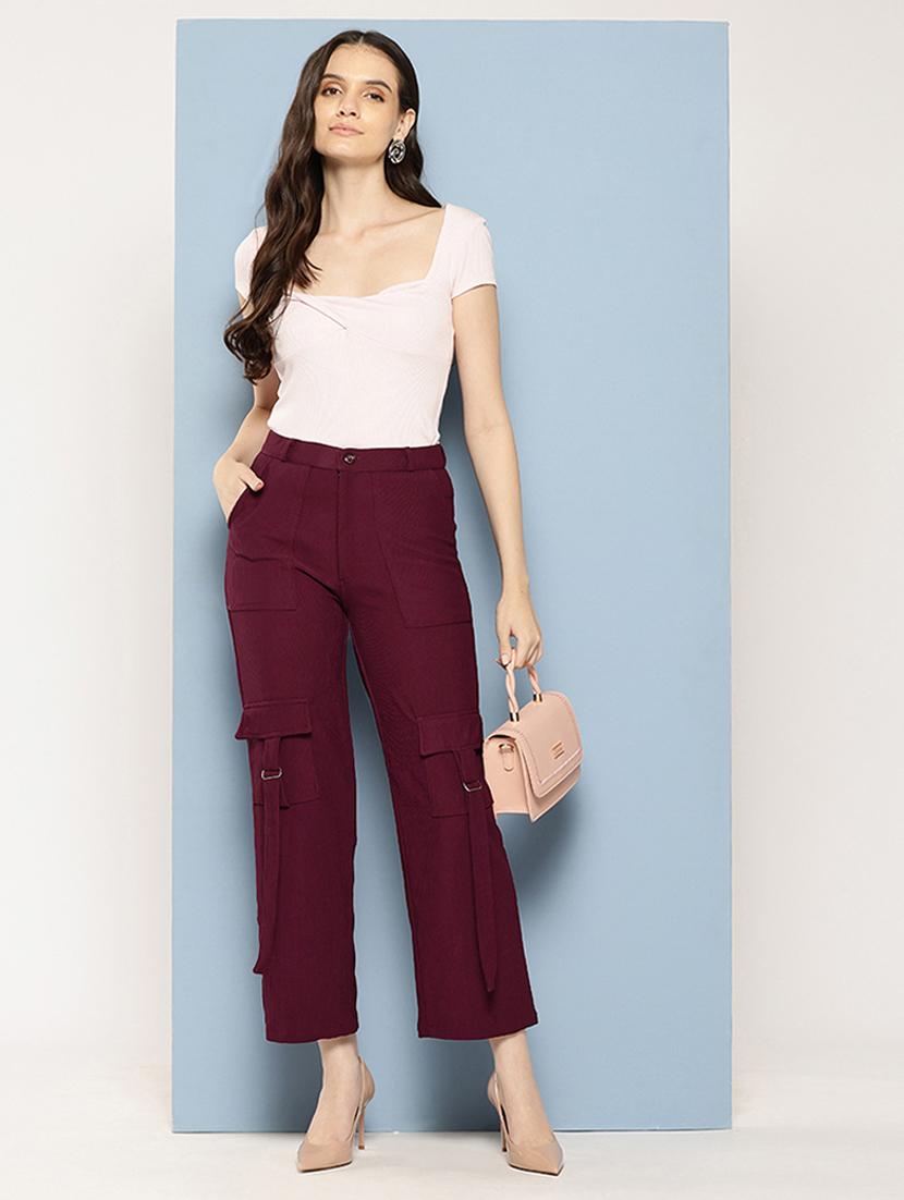 women solids high rise cargo - 21538566 - Zoom Image - 3