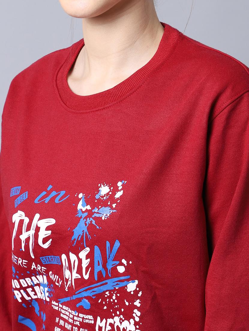 women long sleeves front print sweatshirt - 21539911 - Zoom Image - 3