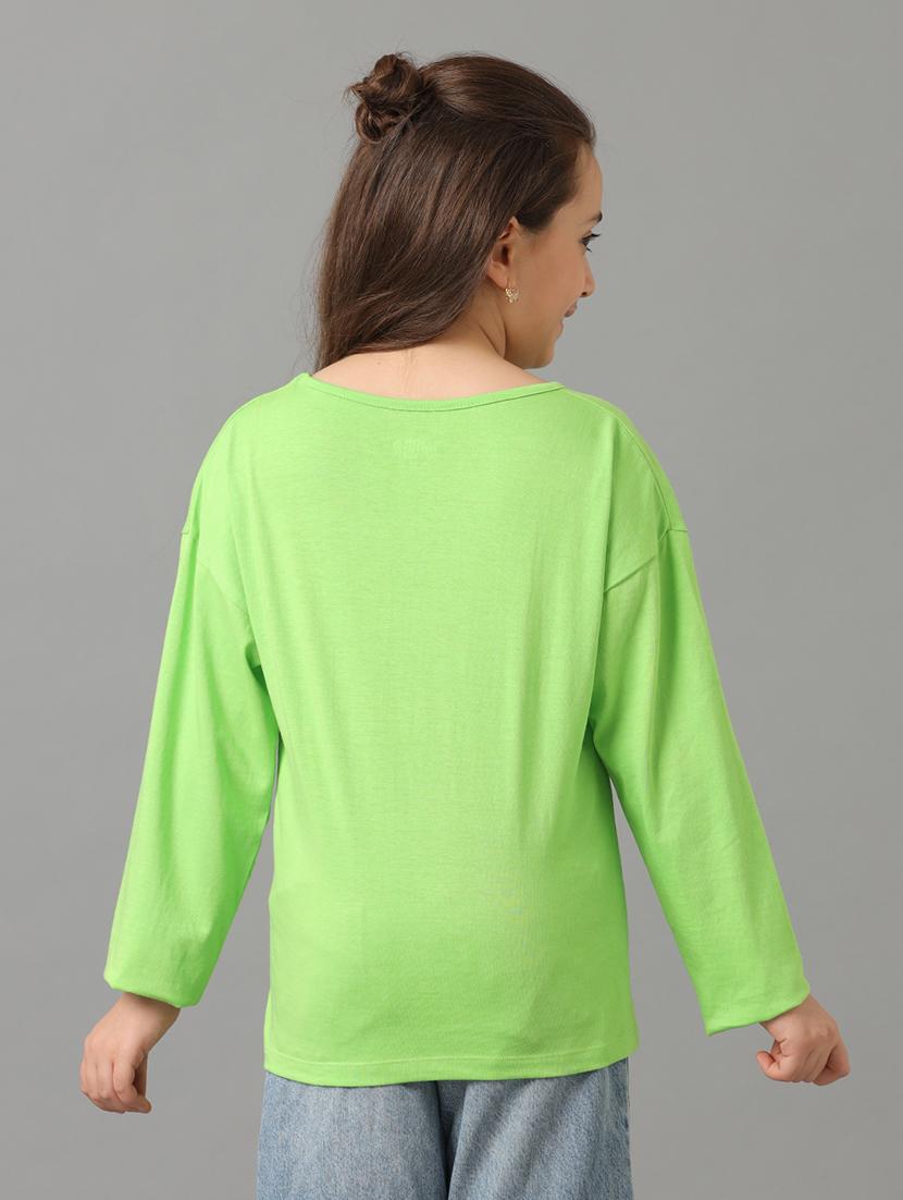girls round neck graphic printed regular tee - 21549528 - Zoom Image - 2
