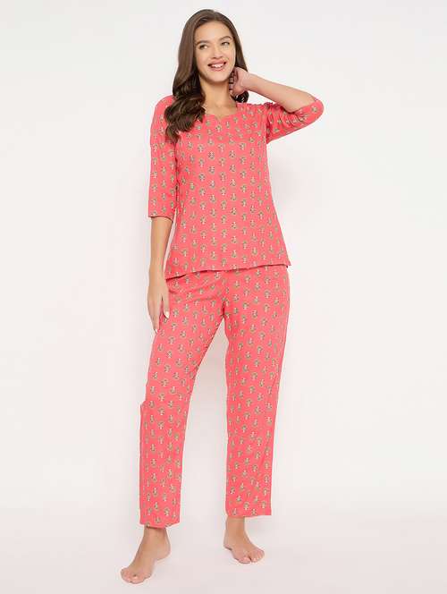 women printed pyjama nightwear set - 21552239 - Very Small Image - 1