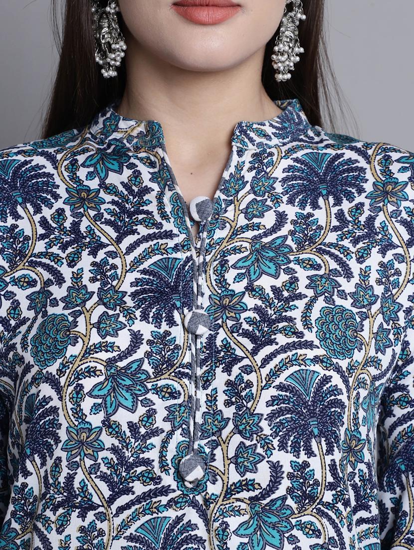 women three quarter sleeve printed suit set - 21558216 - Standard Image - 3