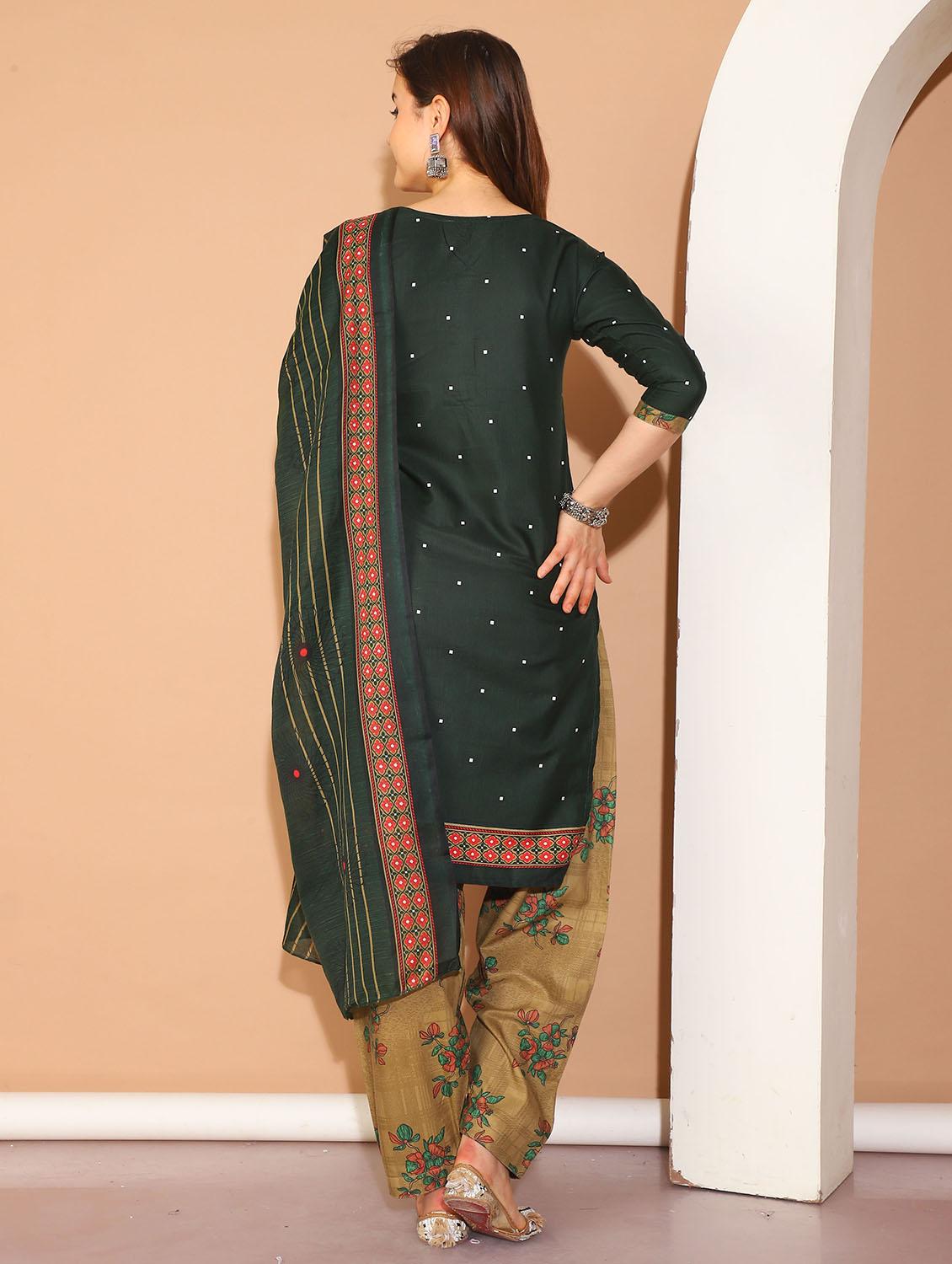 women printed three quarter sleeves suit set - 21558521 - Standard Image - 3