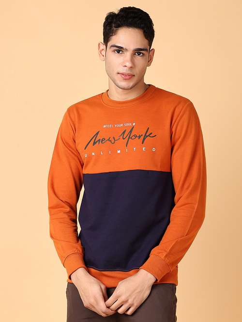 men long sleeves front print sweatshirt - 21560537 - Very Small Image - 1