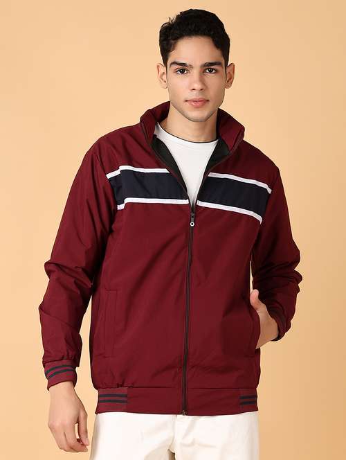men long sleeves color block casual jacket - 21560551 - Very Small Image - 1