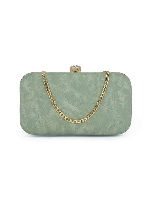 women green pu box clutch - 21562397 - Very Small Image - 1
