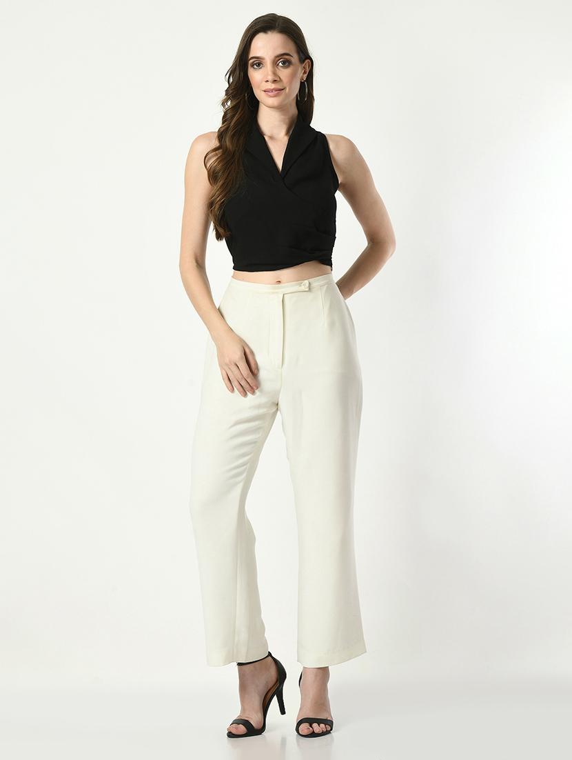 women solid sleeveless crop top - 21569492 - Zoom Image - 4
