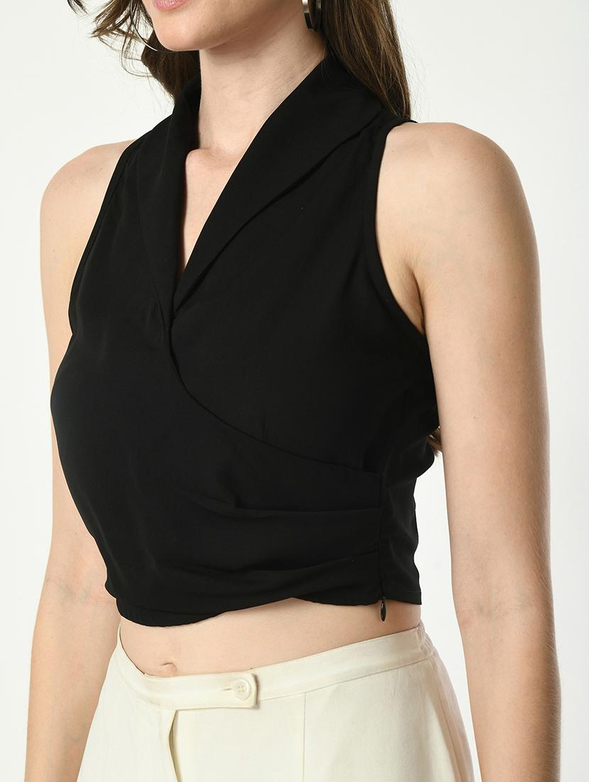 women solid sleeveless crop top - 21569492 - Standard Image - 8