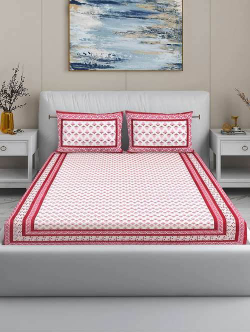 modefe 144 tc cotton 1 king bedsheet with 2 pillow covers - 21571533 - Very Small Image - 1