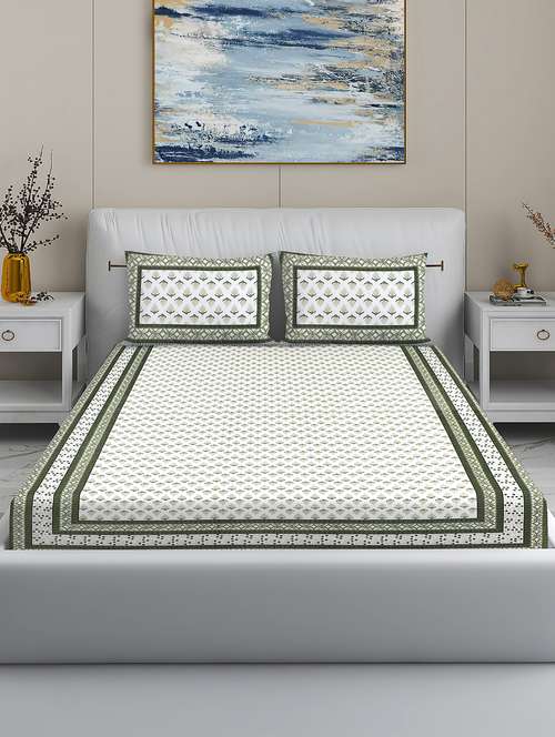 modefe 144 tc cotton 1 king bedsheet with 2 pillow covers - 21571534 - Very Small Image - 1