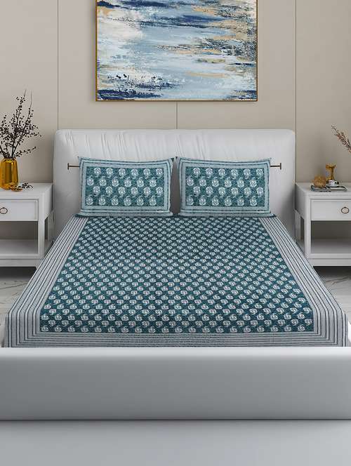 modefe 144 tc cotton 1 king bedsheet with 2 pillow covers - 21571539 - Very Small Image - 1