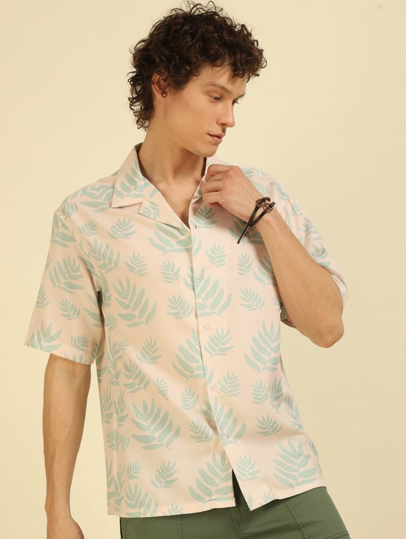 men floral printed cuban collar oversized casual shirt - 21574232 - Standard Image - 2