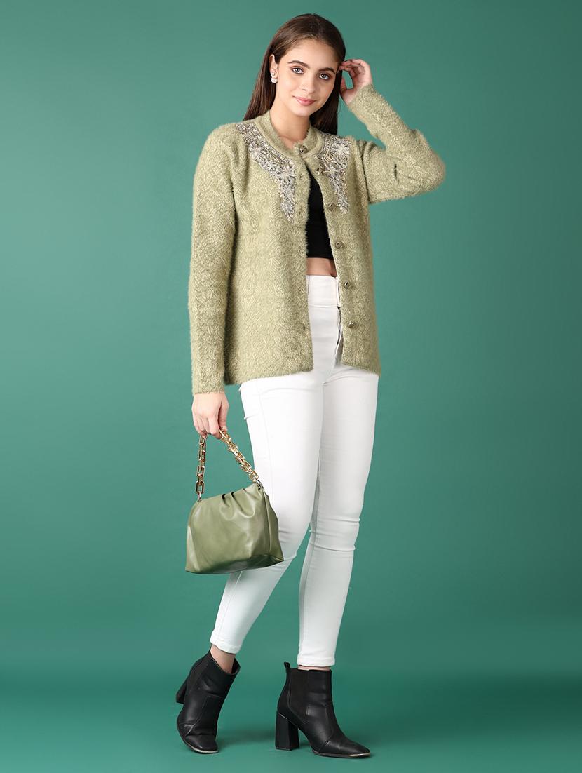 women self design long sleeve cardigan - 21575599 - Zoom Image - 4