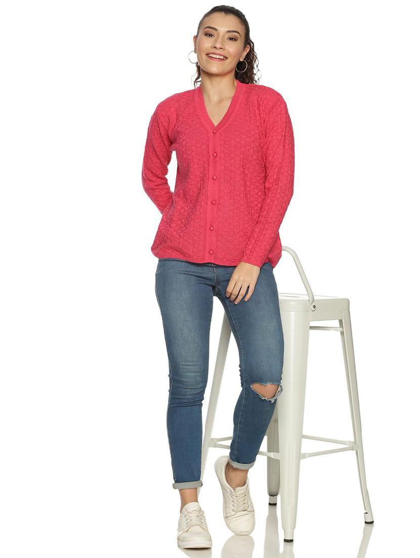 women self design long sleeves cardigan - 21575881 - Zoom Image - 3
