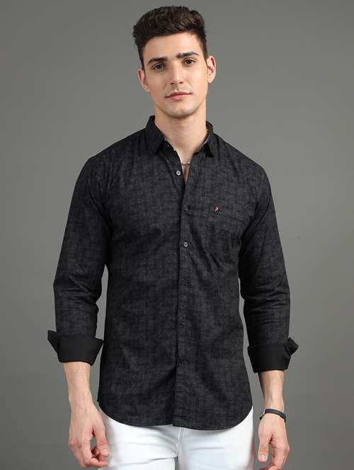 men long sleeves printed casual shirt - 21582528 - Very Small Image - 1