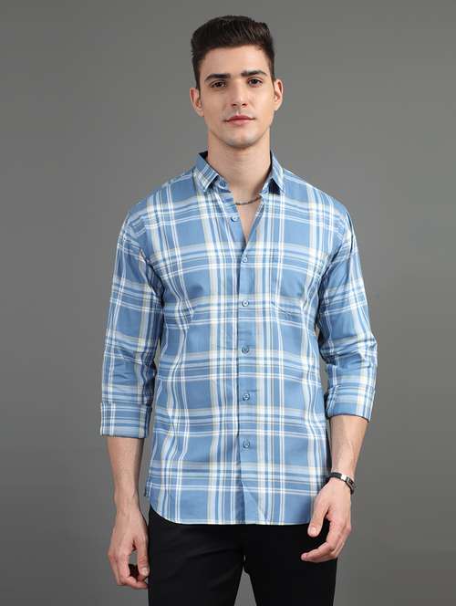 men checkered long sleeve casual shirt - 21582735 - Very Small Image - 1