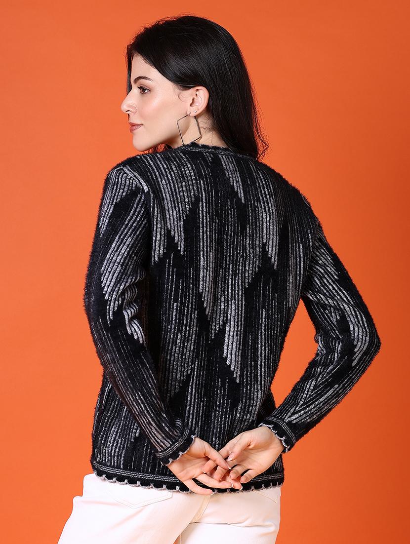 women self design long sleeve cardigan - 21583041 - Zoom Image - 3