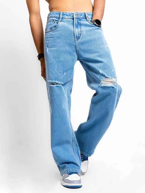 men blue denim plain jean - 21585588 - Very Small Image - 1