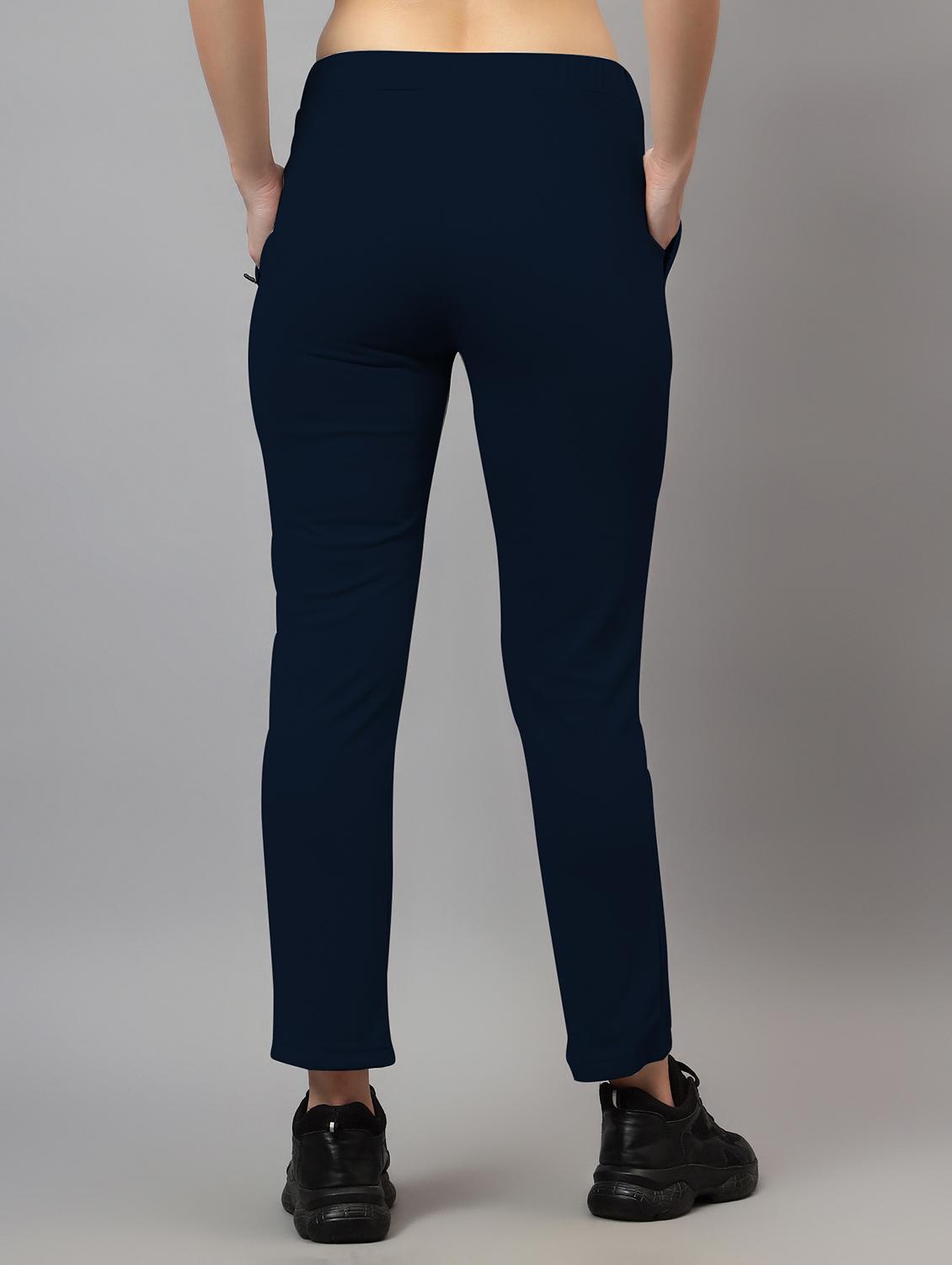 women high rise solid track pant - 21590975 - Standard Image - 3