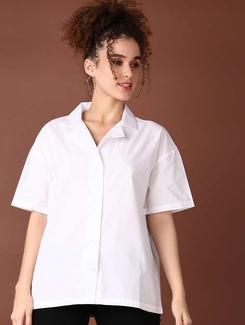 women white solid short sleeve shirt - 21593525 - Very Small Image - 1