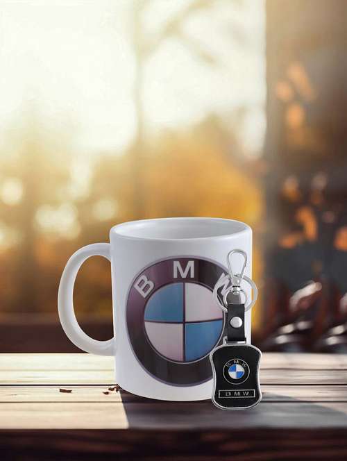 white bmwlogo inspired coffee mug with matching keychain - 21597964 - Very Small Image - 1