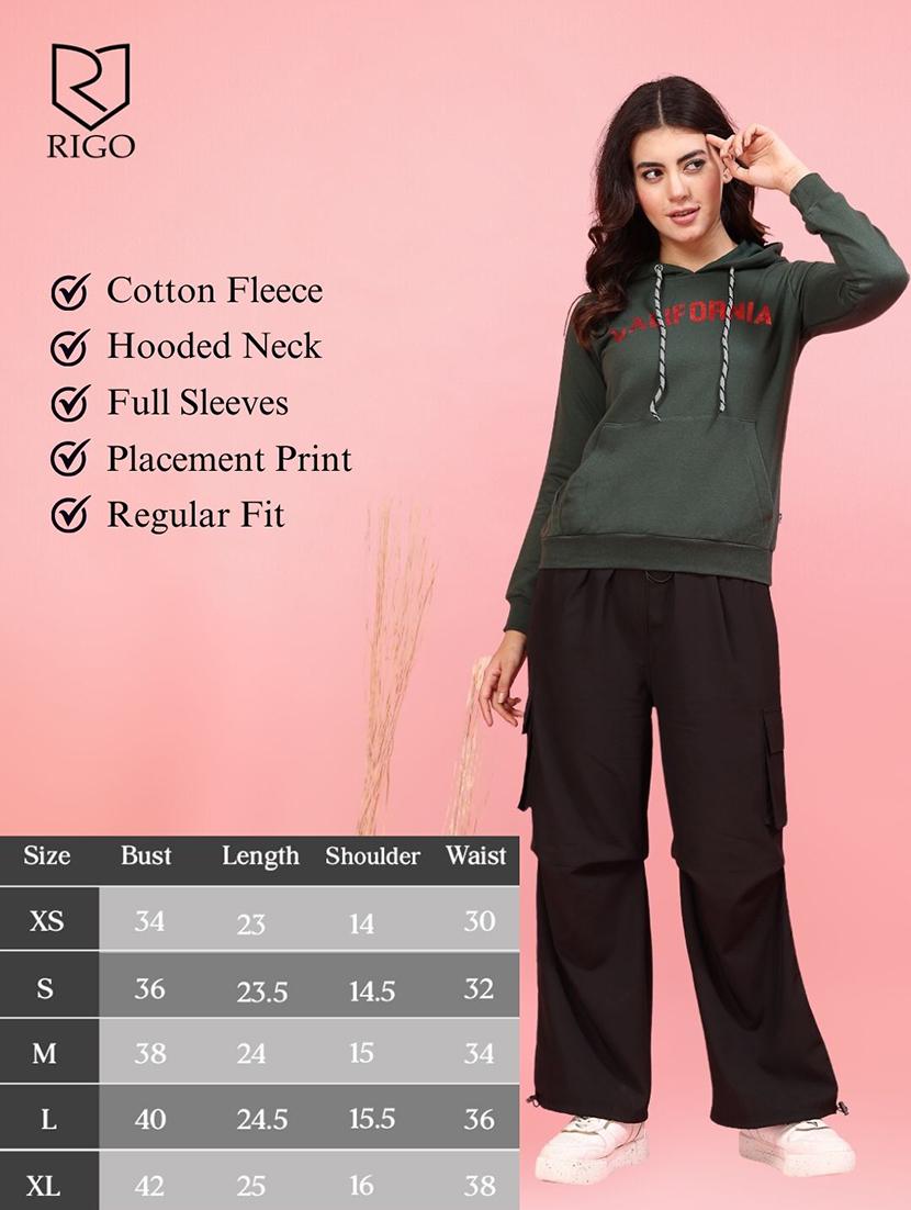 women chest print hooded sweatshirt - 21600063 - Standard Image - 4