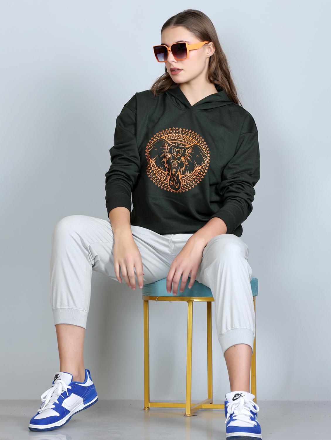 women front print hooded sweatshirt - 21600652 - Zoom Image - 2