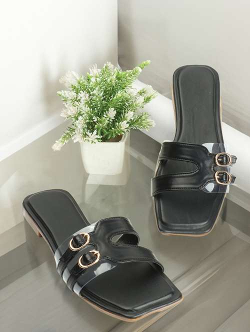 women black slip on sandal - 21616978 - Very Small Image - 1