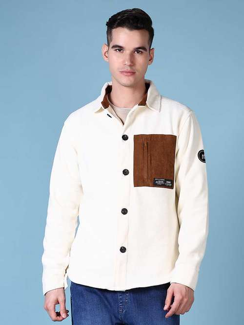 men color block long sleeve shacket - 21628491 - Very Small Image - 1