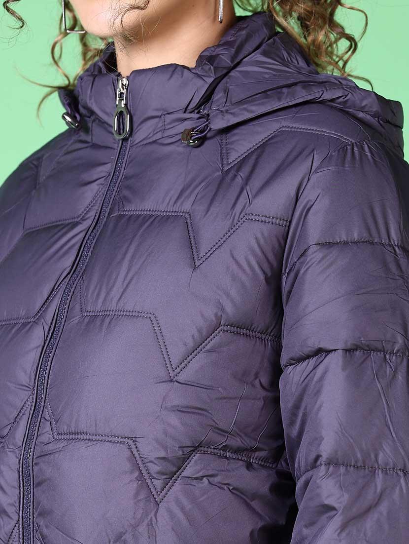 women solid long sleeve quilted jacket - 21628794 - Zoom Image - 5