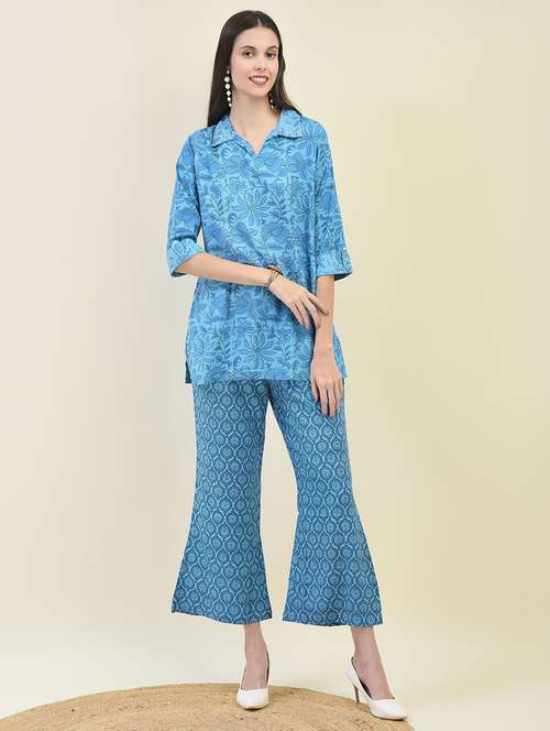 women three quarter sleeve regular fit ethnic co-ord set - 21629747 - Very Small Image - 1