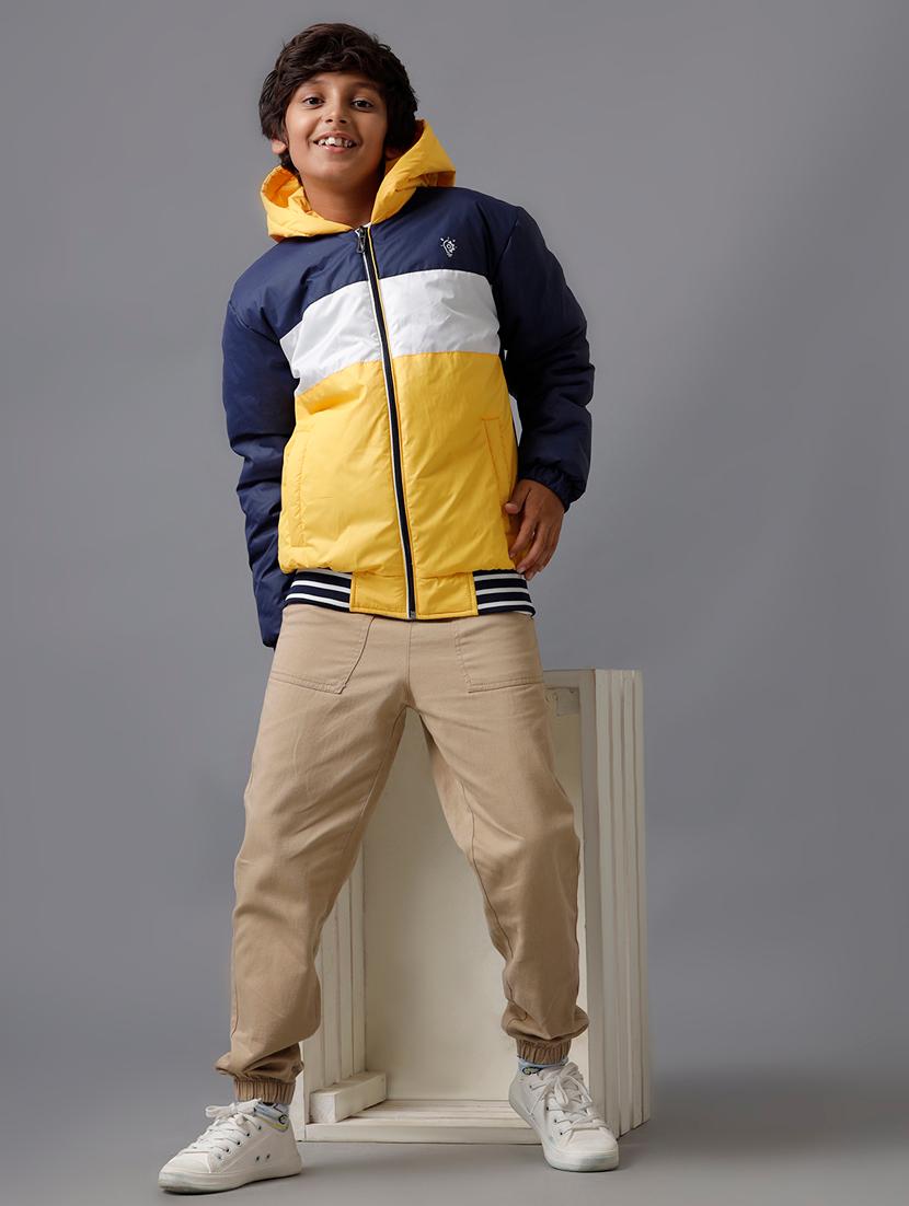 boys color block long sleeve hooded jacket - 21629924 - Standard Image - 4