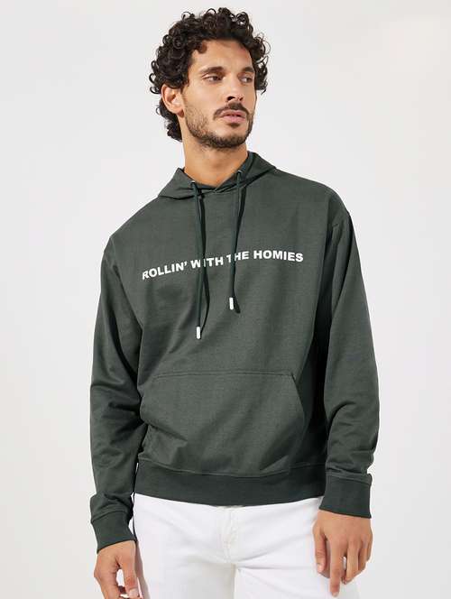 men chest print long sleeve sweatshirt - 21630636 - Very Small Image - 1