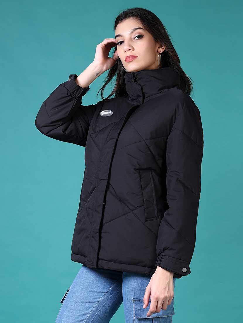 women solid long sleeve quilted jacket - 21631006 - Zoom Image - 2