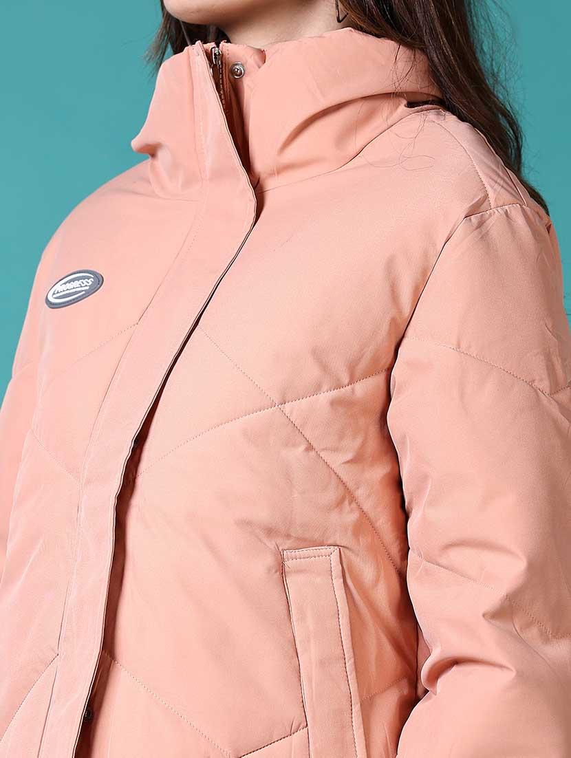 women solid long sleeve quilted jacket - 21631009 - Standard Image - 5