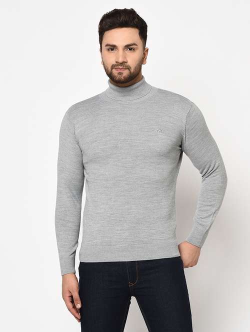 men slim fit solid long sleeve woolen pullover - 21638712 - Very Small Image - 1