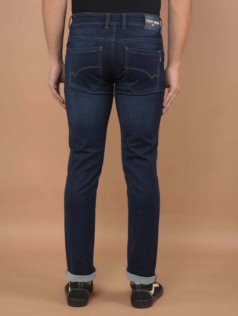 men low rise denim plain jeans - 21639015 - Zoom Image - 3