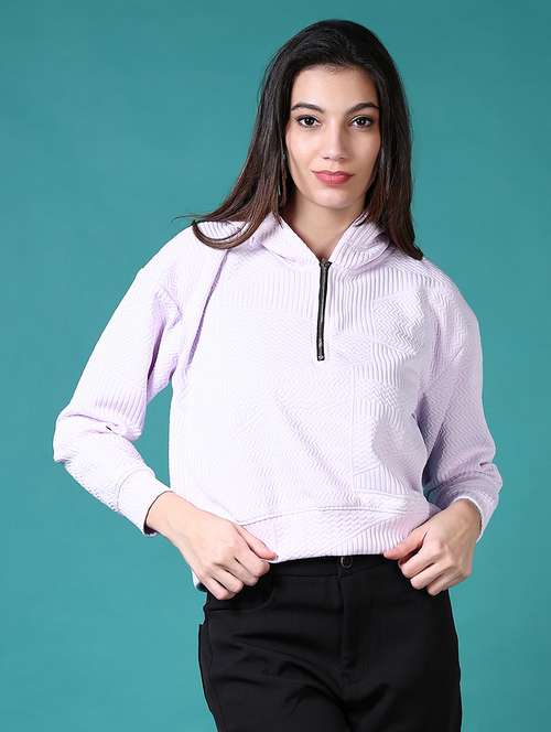 women self designed hooded sweatshirt - 21639788 - Very Small Image - 1