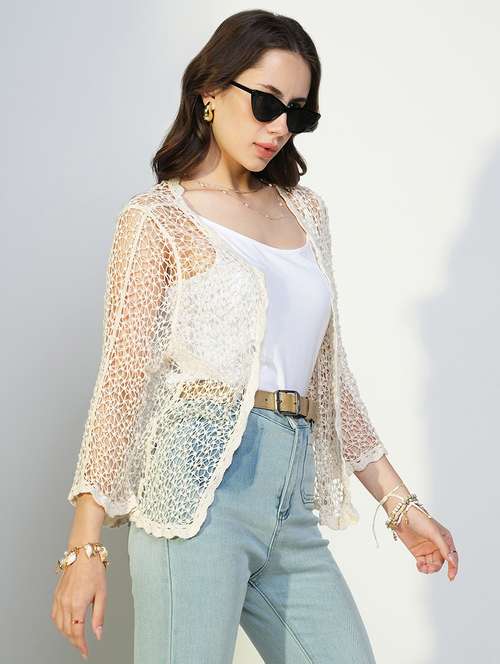 women lace detailed long shrug - 21643342 - Very Small Image - 1