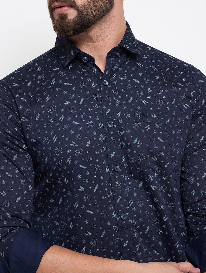 men slim fit printed long sleeve casual shirt - 21644364 - Zoom Image - 5