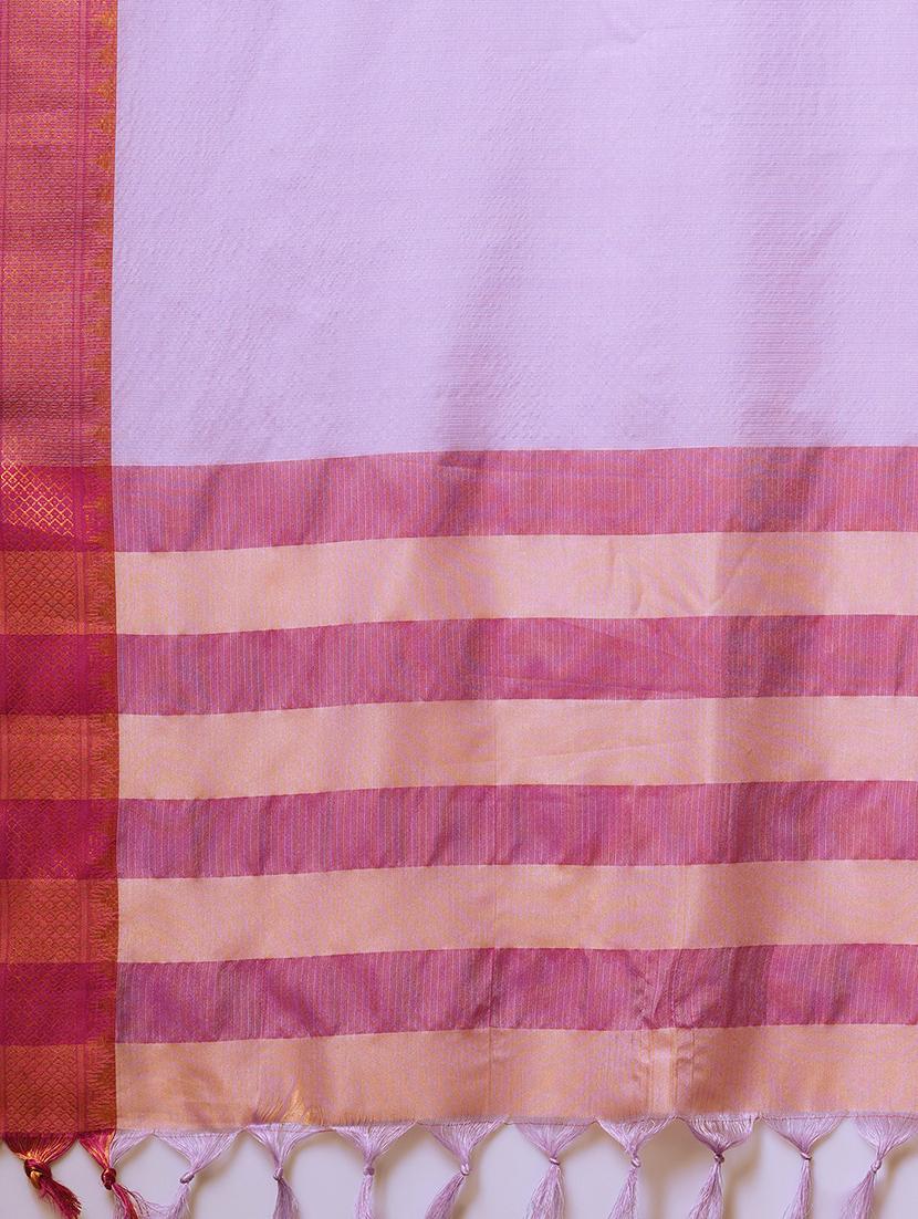 women solid bordered saree - 21649514 - Standard Image - 5